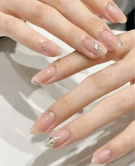 【定額】シンプルうる艶×シルバーラインネイル