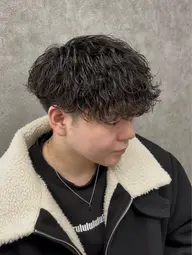 メンズカット＋波巻きパーマ