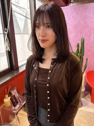 🦋うねりが強い顔周り前髪ストレート+カラー🦋