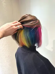 イヤリング・フェイスフレームカラー(ブリーチ+カラー)