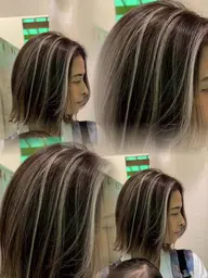 【ホワイトハイライト】白っぽくさせたい方はこちら！  ブリーチ×2➕全体カラー➕前処理トリートメント