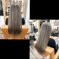 💖スジ感ハイライト＋艶カラー＋コテ巻き仕上げ💖