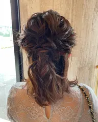 ヘアセット ハーフアップ