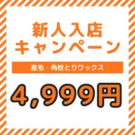 新人入店キャンペーン　ツヤツヤたまご肌　産毛角栓とりWAX　4999円