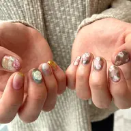 【Hand】ご新規様他店ソフトジェルオフ込み🫐絵画風デザイン10本アート🖼️