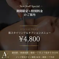 ≪期間限定≫メンズ眉毛スタイリング&ノーズワックスor小鼻トリートメント