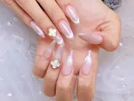 💞チップ長さだし10本＋マグネットフレンチ/ベイビーブーマー/ビー玉マグネット　¥8990