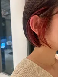 似合わせボブカット+インナーカラー+クイックトリートメント(韓国風、レイヤーボブ、ミニボブ
