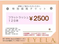 【←こちらのチケットをお持ちの方はこちらから】フラットラッシュ120本👀 LED変更+¥500、オフあり+¥500