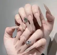 🎀《チップスカルプ長さだし10本》🎀ワンカラー/ラメグラ➕2個大きいパーツ✨