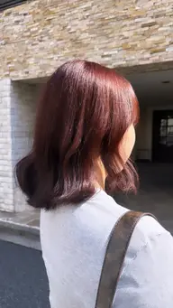 🍒今の季節にぴったり暖色カラー🍒髪質で選べるトリートメント付き🖤