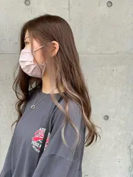 部分ブリーチ+カラー+カシミヤ質感トリートメント