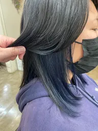 ポイントブリーチで作るインナーカラー+似合わせデザインカット+ツヤ感&透明感カラー