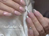 【ジェルオフ無料】キラキラ*ガラスフレンチ☆7400円【HAND】