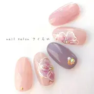 ❤大人可愛いすぎる❤華やかフラワーネイル【オフなし/パラジェル使用】