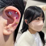❬👼🏻minimo限定❭前髪顔まわりカット(コテ巻き仕上げ)➕耳つぼジュエリーDesign(両耳10​〜​14粒)耳ツボ