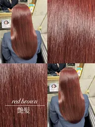 【❤️艶々ワインレッド🩷無敵ピンクにしたい方はこちら】ブリーチなしダブルカラー+集中補修トリートメント