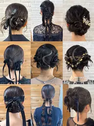 ✳︎飾りがなくても大丈夫✳︎ 金ピンorパールピン付！およばれパーティーヘアセット🕊✨