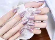 🌼新人ネイリスト🌼チップ長さだしマグネット・フラッシュ★ワンカラー（オフなし）パーツ追加🆗（別料金）