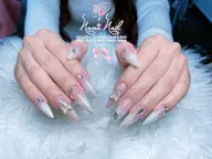 長さだしか自爪ジェルネイル10本アート2本パーツ大きいパーツ2個ストーンは10個まで¥6000オフ無料
