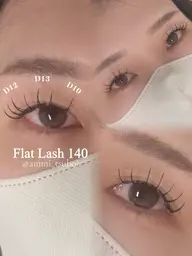 🍎【minimo限定✨】フラットラッシュ140本🫧束感コーティング仕上げ🎀（オフ可）