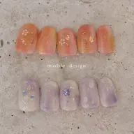 〈色まぜ自由◇私だけのニュアンス〉おまかせマーブルネイル（自爪育成ケア付き・オフ＋1100en）