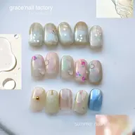 【人気No1👑✨】プレートから選べる◆セレクト10本artコース✨（オフ＋1100円・自爪育成ケア)