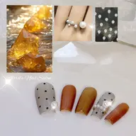 定額♡秋冬のドット韓国風マグネットネイル