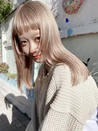 🈹ダメージレスブリーチ×ワンカラー×トリートメント×コテ巻き仕上げ💕