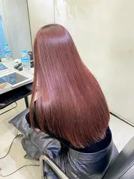 韓国風艶髪【艶感や、まとまりを極めたい方】カット+コスメストレート【アイロン有】+髪質改善サブリミックトリートメント