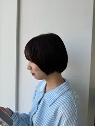 顔周りカット+全体酸性ストレート
