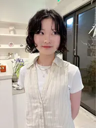 似合わせカット＋前髪パーマ