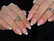 【自爪】ガラスフレンチorカラーフレンチ+ミラーフレンチ+ベース付き¥7480円