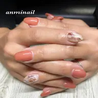 定額アートA (オフ有) ワンカラーにアート2本のデザインネイル