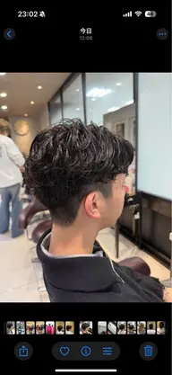 メンズカット+フェザーパーマ