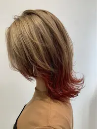 ダメージを抑えてなりたい髪色に 🍒 ケアブリーチ+髪質改善inケアカラー+3stepTR ✨