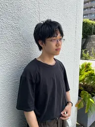 men’sカット+縮毛矯正