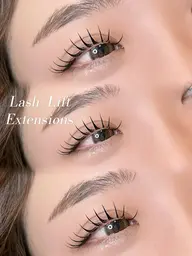 【LEDパリエク】パリジェンヌ✖️マツエク（フラットラッシュ140本まで）🎀コーティング付き🫧