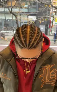 【メンズ】地毛コーンロウ 1本1100円〜 5本〜⭕️10センチ以上可能⭕️ デザインなし