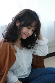 🔴🟢 韓国風レイヤー 【時短スタイリング】似合わせカット+うるふわパーマ