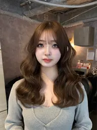 🌱🤍ブリーチなし 透明感カラー＋最高級レミーエクステ80枚＋1step トリートメント 🌫️❕韓国巻き🌱🤍