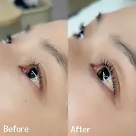 デザインラッシュリフト/まつげパーマ/￥4500/ブラックティント仕上げ