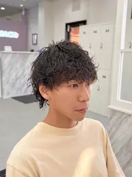 【動き立体感UP!】メンズカット+特殊パーマ＋トリートメント(波巻き、ツイスパ、シャドーパーマなど)