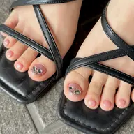 【フット/オフあり】お好きなアート2本🎀フットバス付き🛁🫧(新規ジェルオフ無料)