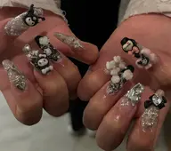 ロングネイル長さ出し10本＋ワンカラー＋キャラパーツ2つ