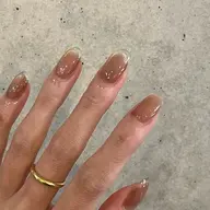 【クリアフレンチネイル🩵】オフ込み✨ベースカラーはワンカラー、マグネット、フラッシュ、シンプルなアート可能🙆