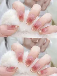 🌸オフなし🌸チークマグネットグラデーションフレンチ(自爪ソフトジュルオフ➕500円)