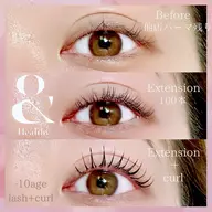 "&healthy🩶エクステ✖️カール🩶パリエク🩶100本🤍"¥11000