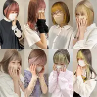 いまだけ限定顔まわりブリーチ➕全体カラー(インナーカラー、フェイスフレーミング、バングカラー）