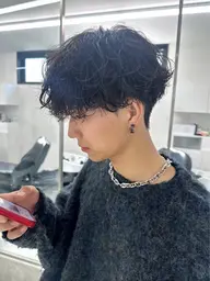 カット+パーマ(ニュアンス、極道、フェザー、スパイラル、ツイストスパイラル、波巻き、シャドーパーマ、スペインカール)